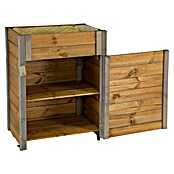 Dobar Hochbeet rollbarer Gartenschrank (60 x 39 x 80 cm, Holz, Braun) | BAUHAUS