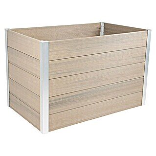 Dobar Hochbeet XL (115 x 70 x 75 cm, Verbundwerkstoff, Silbergrau)