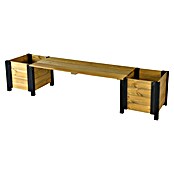 Dobar Gartenbank mit Blumenkästen (B x T x H: 180 x 40 x 39,5 cm, Fichte, Schwarz/Braun) | BAUHAUS