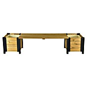 Dobar Gartenbank mit Blumenkästen (B x T x H: 180 x 40 x 39,5 cm, Fichte, Schwarz/Braun) | BAUHAUS