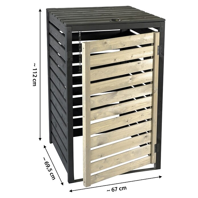 Dobar Mülltonnenbox (69,5 x 67 cm, Schwarz/Grau, Geeignet für Anzahl Mülltonnen: 1 Stk.) | BAUHAUS