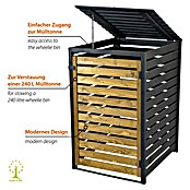 Dobar Mülltonnenbox (87 x 77 cm, Schwarz/Braun, Geeignet für Anzahl Mülltonnen: 1 Stk.) | BAUHAUS