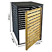 Dobar Mülltonnenbox (87 x 77 cm, Schwarz/Braun, Geeignet für Anzahl Mülltonnen: 1 Stk.) | BAUHAUS