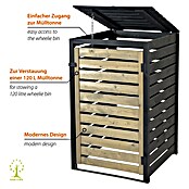 Dobar Mülltonnenbox (69,5 x 67 cm, Schwarz/Grau, Geeignet für Anzahl Mülltonnen: 1 Stk.) | BAUHAUS