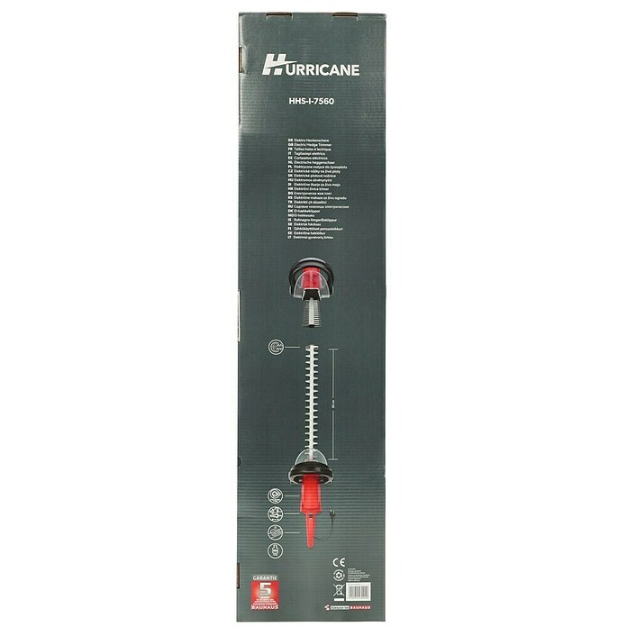 Hurricane Elektro-Heckenschere HHS-I-7560 (750 kW, Schnittlänge: 60 cm, Max. Aststärke: 29 mm) | BAUHAUS