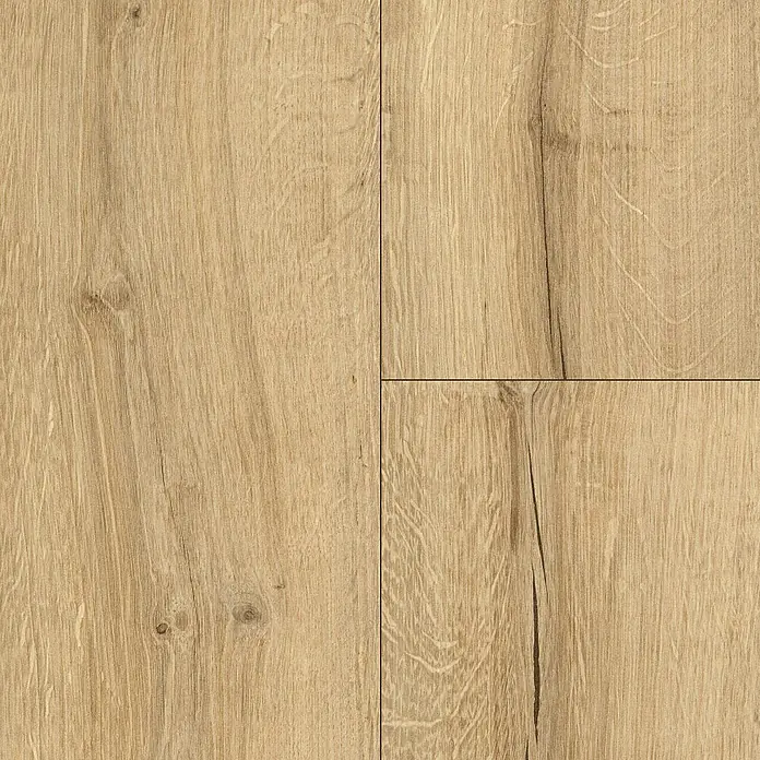 Egger Laminat NatureSense - Livingston Eiche natur, Landhausdiele, 1.292 x 193 x 8 mm - Nahaufnahme von vier hellen Holzpaneelen mit einer natürlichen Maserung, ideal für Bodenbeläge oder Wandverkleidungen.