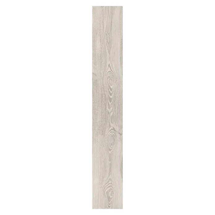 Egger Laminat NatureSense - Girona Kastanie weiss, Landhausdiele, 1.292 x 193 x 8 mm - Detailaufnahme eines hellen Holzbretts mit einer markanten Maserung, das sich ideal für rustikale Inneneinrichtungen eignet.