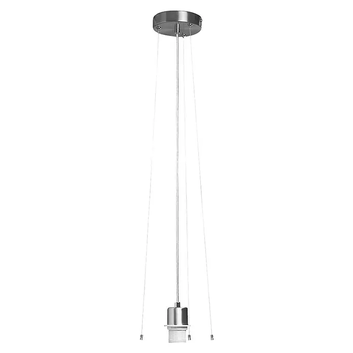 Home Sweet Home Pendelleuchte rund Hover - Höhe: 100 cm - Nahaufnahme einer silberfarbenen Pendelleuchte mit Fassung, ideal für individuelle Lichtgestaltung und moderne Inneneinrichtung.