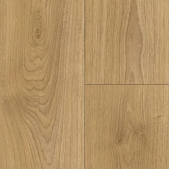 Egger Laminat NatureSense - Nord Eiche hellbraun, Landhausdiele, 1.292 x 193 x 8 mm - Helles Laminatbodenmuster mit Holzmaserung und sichtbaren Paneelen für ein modernes, natürliches Raumgefühl.