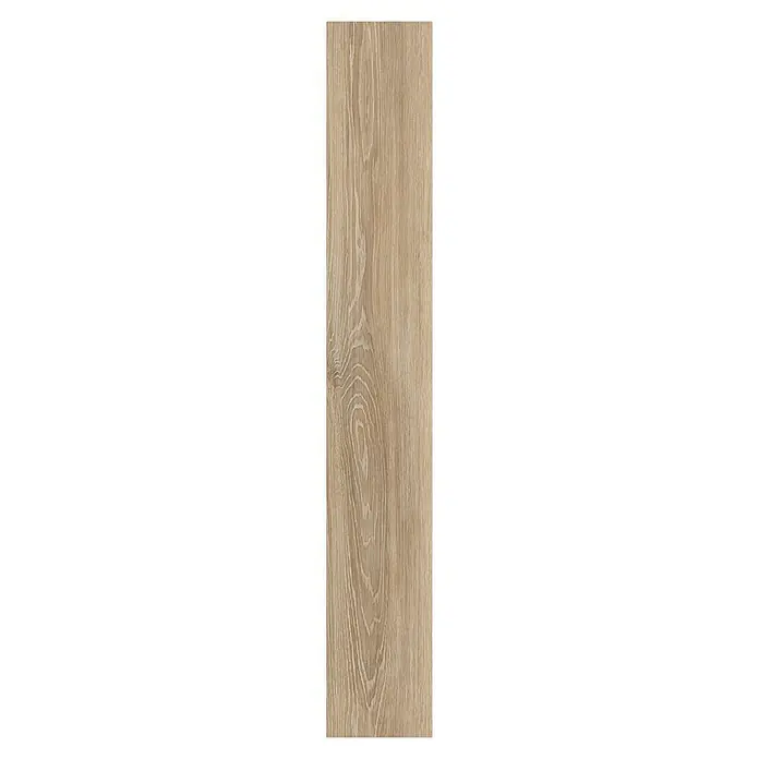 Egger Laminat NatureSense - Newport Eiche hellbraun, Landhausdiele, 1.292 x 193 x 7 mm - Nahaufnahme eines Holzbrettmusters mit deutlichen Maserungen und hellbraunen Farbtönen, ideal für Bodenbeläge oder Wandverkleidungen.
