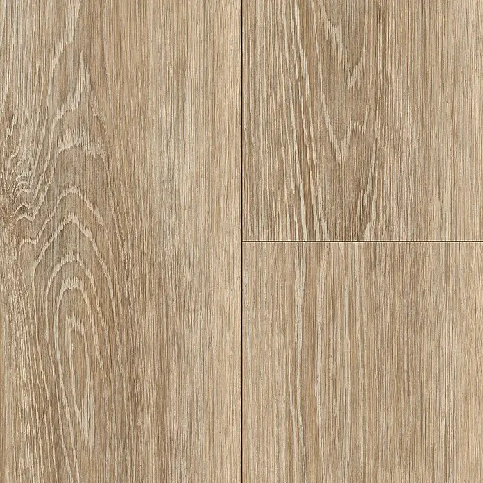 Egger Laminat NatureSense - Newport Eiche hellbraun, Landhausdiele, 1.292 x 193 x 7 mm - Helle Holzboden-Textur. Ein detailreiches Bild der Oberfläche eines schönen, hellen Holzfußbodens.