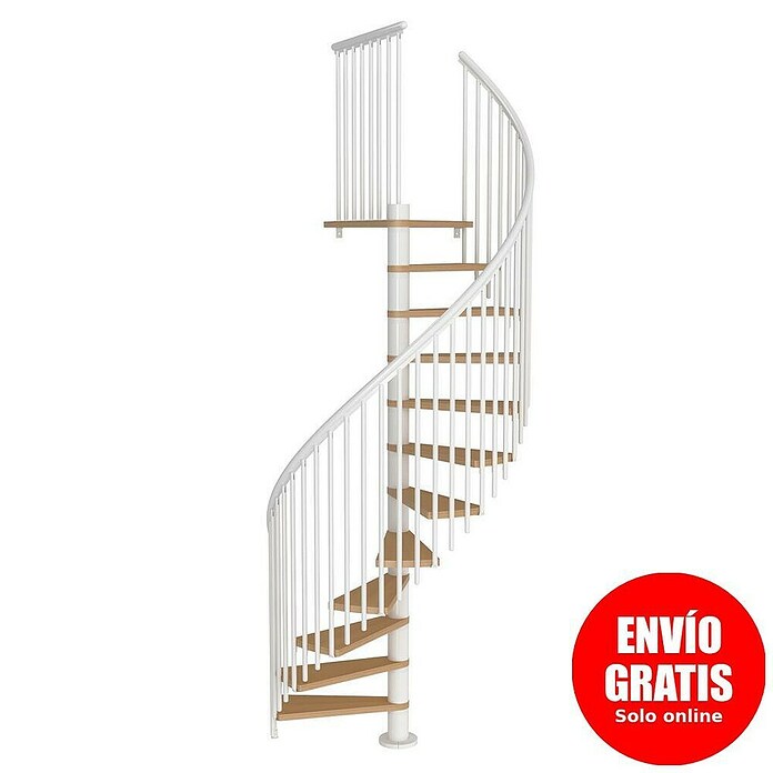 Sogem Escalera de caracol Calgary (Diámetro: 140 cm, Color peldaños: Haya, Altura de planta: 244,8 cm - 280,8 cm) | BAUHAUS