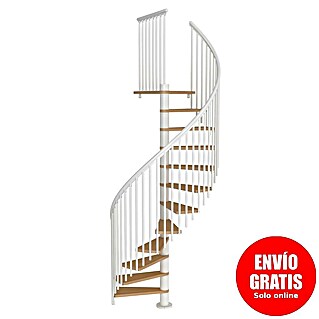 Sogem Escalera de caracol Calgary (Diámetro: 140 cm, Color peldaños: Haya, Altura de planta: 244,8 cm - 280,8 cm)