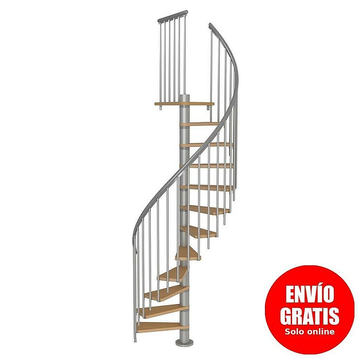 Sogem Escalera de caracol Calgary (Diámetro: 120 cm, Color peldaños: Marrón, Altura de planta: 248 cm - 280,8 cm) | BAUHAUS