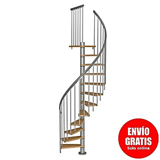 Sogem Escalera de caracol Calgary (Diámetro: 120 cm, Color peldaños: Marrón, Altura de planta: 2.448 cm - 280,8 cm)