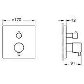 VitrA Flow Square UP-Badewannenarmatur (Ausladung Armatur: 91 mm, Chrom, Glänzend) | BAUHAUS