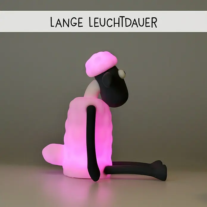 MegaLight Nachtlicht Shaun das Schaf - RGBW, Akkubetrieben - Das Nachtlicht Schaf Shaun mit langer Leuchtdauer ist ein niedliches Accessoire für Kinderzimmer und sorgt für sanftes Licht.