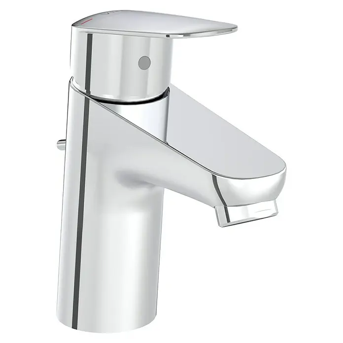 VitrA Flow Round Waschtischarmatur - Niederdruck, Chrom, Glänzend, Höhe: 15 cm, Mit Ablaufgarnitur - Verchromte Einhebel-Waschtischarmatur in modernem Design.