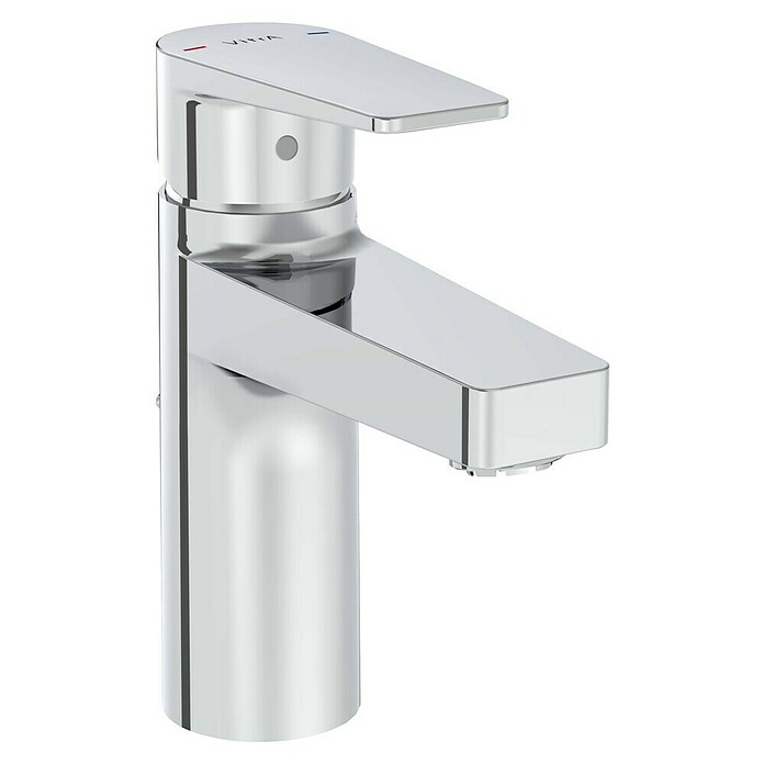 VitrA Flow Square Waschtischarmatur (Niederdruck, Chrom, Glänzend, Höhe: 15,6 cm, Mit Ablaufgarnitur) | BAUHAUS