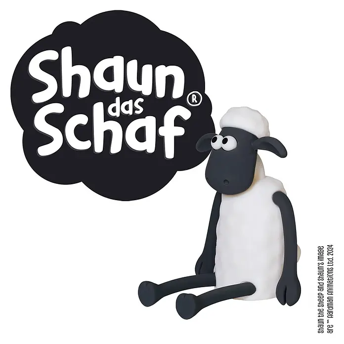 MegaLight Nachtlicht Shaun das Schaf - RGBW, Akkubetrieben - Shaun das Schaf Logo mit der knuffigen Shaun Figur, die gemütlich sitzt. Ein tolles Bild für Fans der Serie!