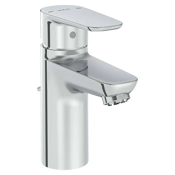 VitrA Flow Soft WaschtischarmaturNiederdruck, Chrom, Glänzend, Höhe: 15 cm, Mit Ablaufgarnitur