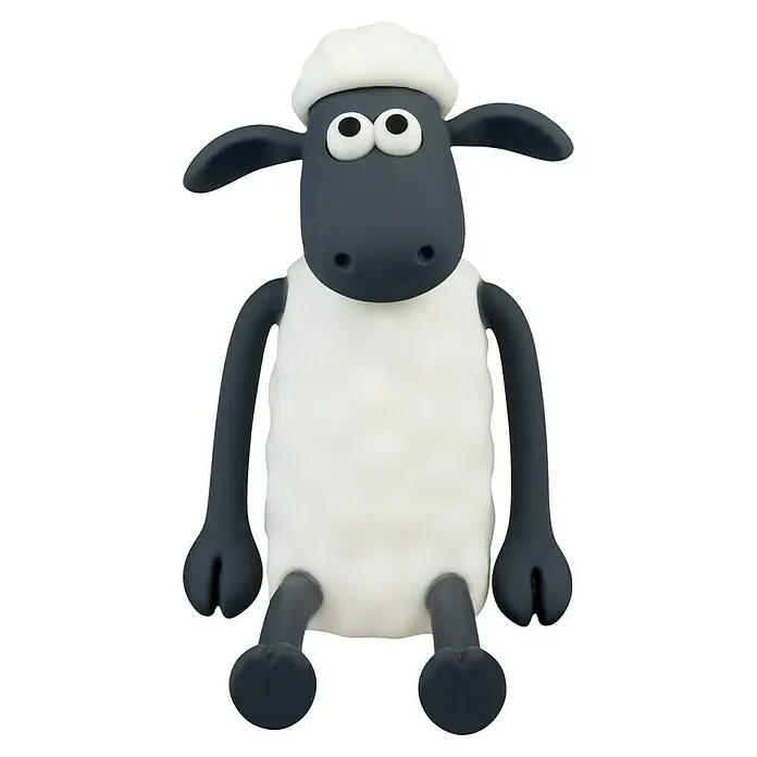 MegaLight Nachtlicht Shaun das Schaf - RGBW, Akkubetrieben - Nahaufnahme einer Shaun das Schaf Figur, die die detaillierte Textur des Produkts und sein liebenswertes Design hervorhebt.