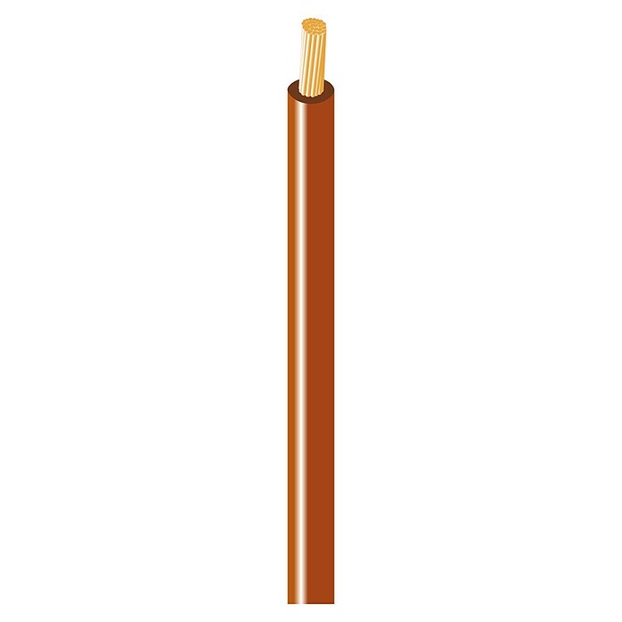 Bricable Cable eléctrico HO7Z1-K (H07Z1-K, Número de cables: 1, 2,5 mm², 200 m, Marrón) | BAUHAUS