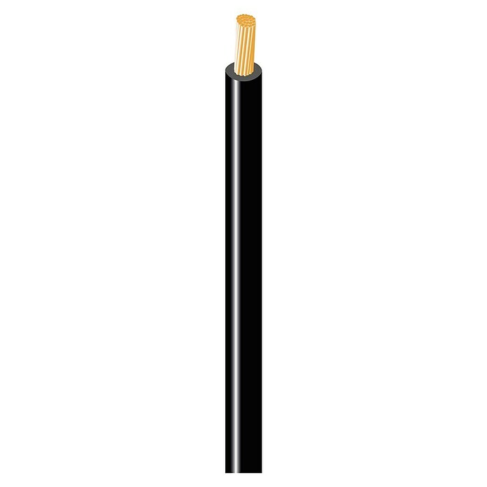 Bricable Cable eléctrico HO7Z1-K (H07Z1-K, Número de cables: 1, 2,5 mm², 200 m, Negro) | BAUHAUS