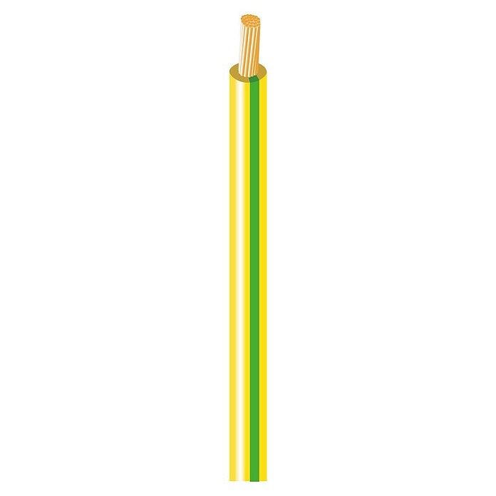 Bricable Cable eléctrico HO7Z1-K (H07Z1-K, Número de cables: 1, 2,5 mm², 200 m, Amarillo) | BAUHAUS
