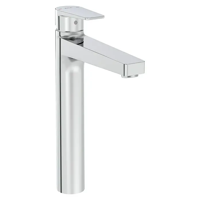 VitrA Flow Square Waschtischarmatur - Chrom, Glänzend, Höhe: 30 cm, Ohne Zugstange - Hoher, glänzender Einhebel-Waschtischmischer aus Chrom.