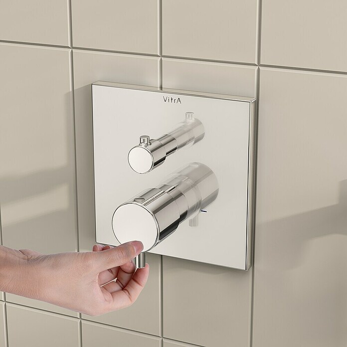 VitrA Flow Square UP-Badewannenarmatur (Ausladung Armatur: 89 mm, Chrom, Glänzend) | BAUHAUS