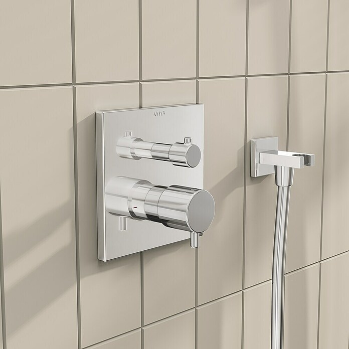 VitrA Flow Square UP-Badewannenarmatur (Ausladung Armatur: 89 mm, Chrom, Glänzend) | BAUHAUS