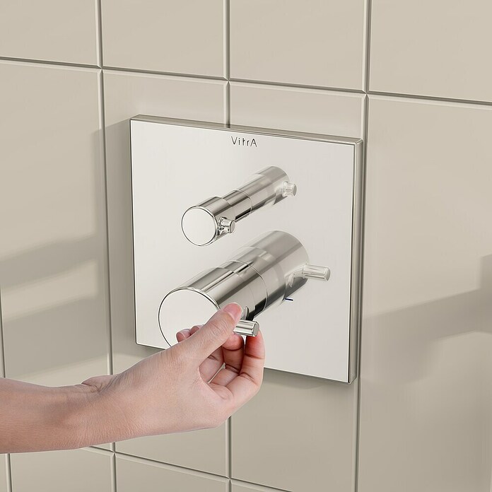 VitrA Flow Square UP-Badewannenarmatur (Ausladung Armatur: 89 mm, Chrom, Glänzend) | BAUHAUS