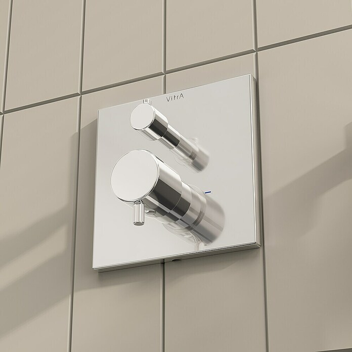 VitrA Flow Square UP-Badewannenarmatur (Ausladung Armatur: 89 mm, Chrom, Glänzend) | BAUHAUS
