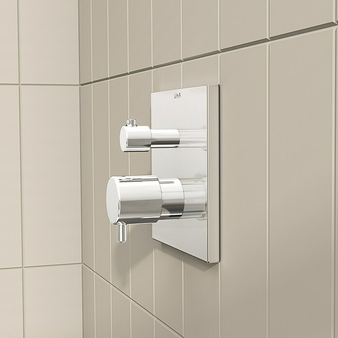 VitrA Flow Square UP-Badewannenarmatur (Ausladung Armatur: 89 mm, Chrom, Glänzend) | BAUHAUS