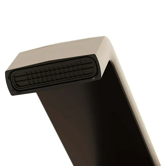 VitrA Suit Waschtischarmatur - Schwarz, Glänzend, Mit Zugstange, Höhe: 20,6 cm - Moderner, cremefarbener Wasserhahn mit schwarzem, rechteckigem Gitterauslauf.