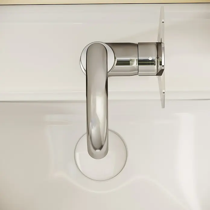 VitrA Flow Square Waschtischarmatur - Chrom, Glänzend, Höhe: 28 cm - Polierter Chrom-Hebel-Wasserhahn mit Auslauf.