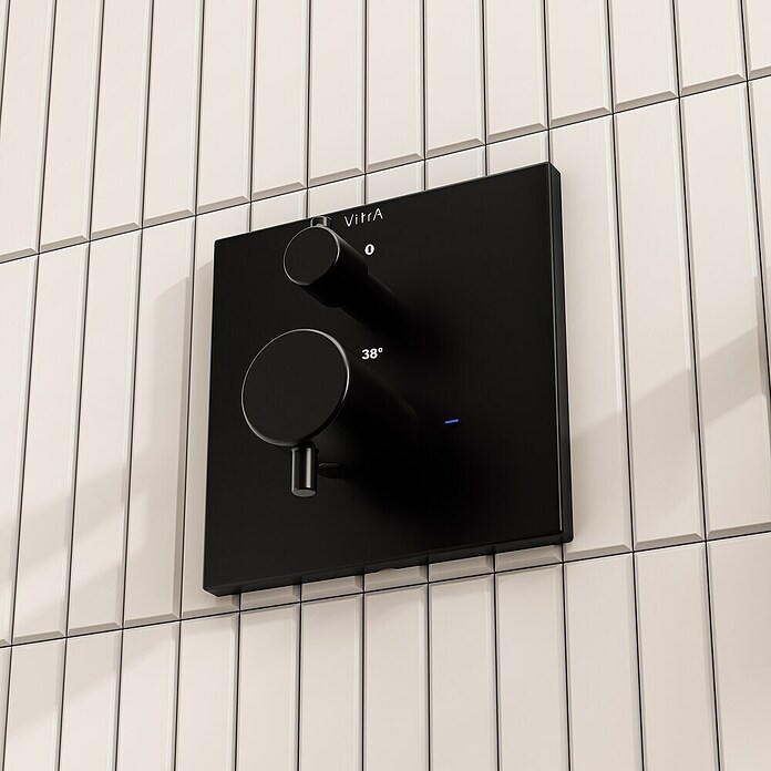VitrA Flow Square UP-Badewannenarmatur (Ausladung Armatur: 89 mm, Schwarz, Matt) | BAUHAUS