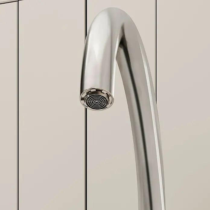 VitrA Flow Soft Spültischarmatur - Fester Auslauf, Chrom, Glänzend, Höhe: 35,2 cm - Küchenarmatur-Auslauf aus Chrom mit Strahlregler.