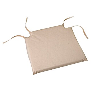 Cojín para asiento (2 ud., Crudo, L x An x Al: 40 x 40 x 3,5 cm, 70% algodón 30% poliéster)