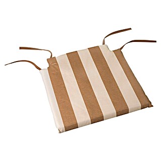 Cojín para asiento (2 ud., Arena/Blanco, L x An x Al: 40 x 40 x 3,5 cm, 70% algodón 30% poliéster)