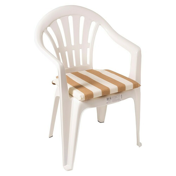 Cojín para asiento (2 ud., Arena/Blanco, L x An x Al: 40 x 40 x 3,5 cm, 70% algodón 30% poliéster) | BAUHAUS