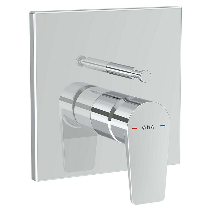 VitrA Flow Square UP-Badewannenarmatur (Ausladung Armatur: 90 mm, Chrom, Glänzend) | BAUHAUS