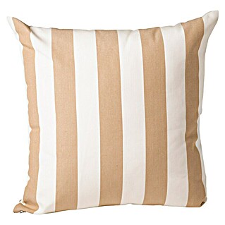 Cojín de exterior Rayas (Arena/Blanco, 50 x 50 cm, 70% acrílico 30% poliéster)