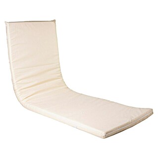 Cojín para tumbona (Crudo, L x An x Al: 190 x 60 x 5,5 cm, 70% algodón 30% poliéster)