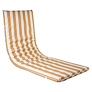 Cojín para tumbona (Arena/Blanco, L x An x Al: 190 x 60 x 5,5 cm, 70% algodón 30% poliéster)