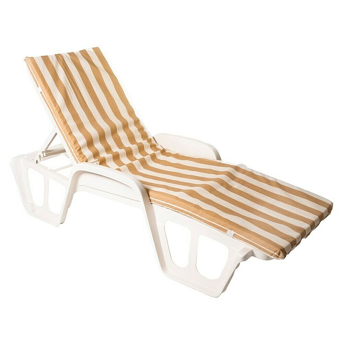 Cojín para tumbona (Arena/Blanco, L x An x Al: 190 x 60 x 5,5 cm, 70% algodón 30% poliéster) | BAUHAUS