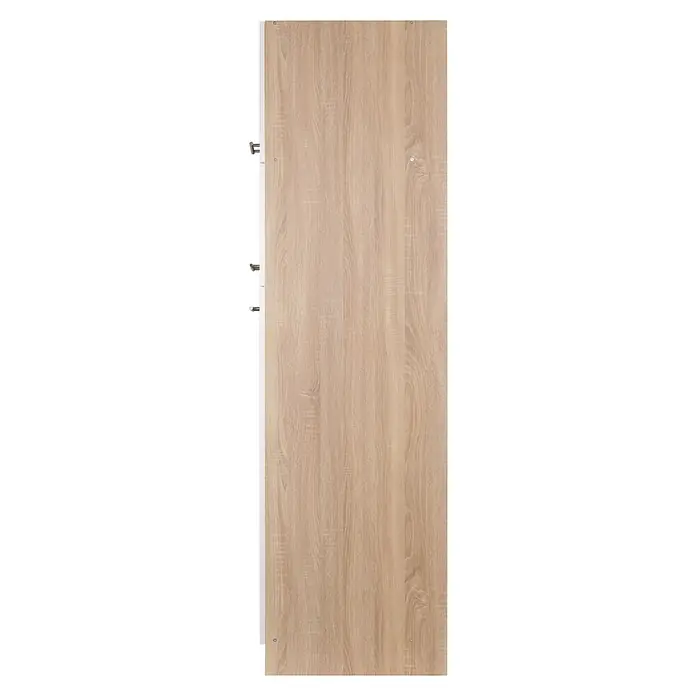 Respekta Merle Kühlumbauschrank - B x T x H: 60 x 60 x 200 cm, Weiß - Ein helles Holzpaneel mit natürlicher Maserung, ideal für Möbel oder Wandverkleidungen, die eine warme und einladende Atmosphäre schaffen.