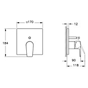 VitrA Flow Square UP-Badewannenarmatur (Ausladung Armatur: 90 mm, Schwarz, Matt) | BAUHAUS