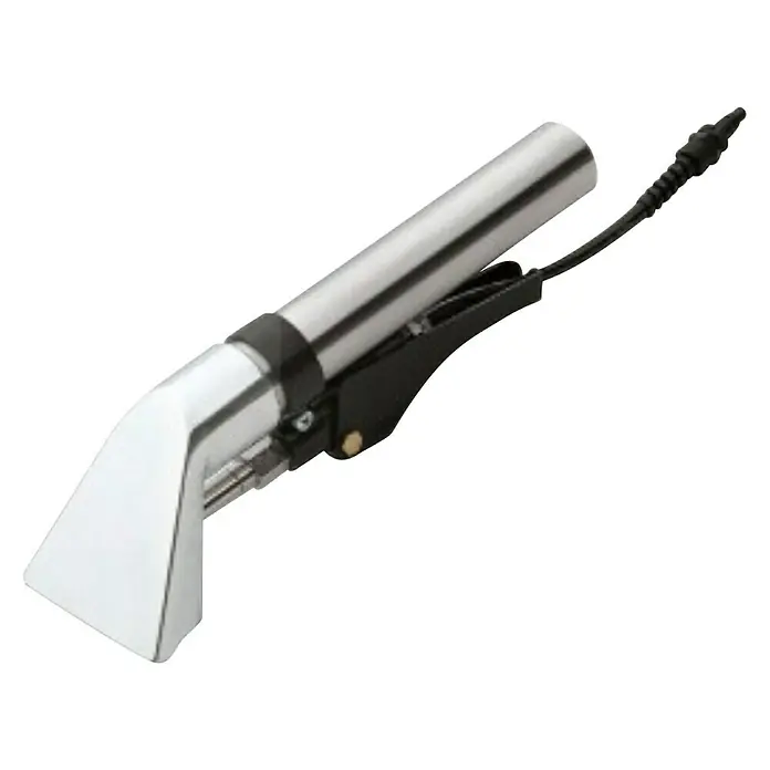 Arcora Polsterreinigungsadapter - Passend für: Arcora Sprühreinigungsmaschine Aniko 30 - Nahaufnahme eines Polsterreinigungsaufsatzes aus Metall mit schwarzem Griff und Kabel, ideal für die professionelle Reinigung.